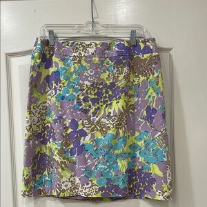 Lavender Watercolor Print Talbots Skirt